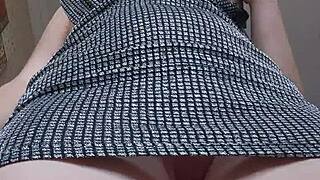 Accidental Upskirt No Panties Voyeur Footage Caught Upskirt Masturbation
