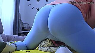 Stepsister dry humping pillow her pumped pussy until multiple orgasm