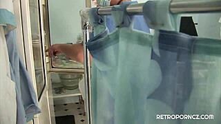 Horny doctor loves examining fake boobs during checkup