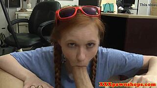 pawner teen rides cock in back office