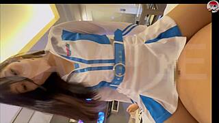 mask beauty in cosplay for intense amateur pov
