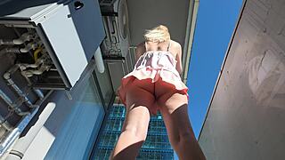 Spy public upskirt milf with no panties