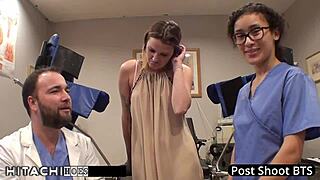 Human guinea pig gets mandatory hitachi orgasms from nurse - alexandria riley