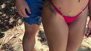 sexo a tres na praia with big cock creampie outdoors