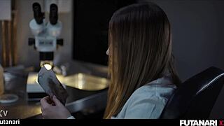 shemale scientist gets lab infection and grows futa cock - asian trans fucks all natural russian girl creampie