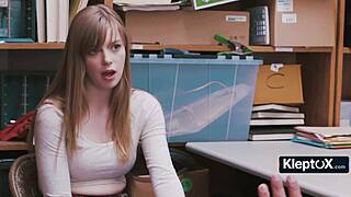 busty redhead fucks to avoid jail time