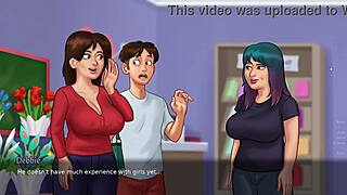 stepmom helps me practice kissing in summertime saga