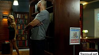 big tits trans gets anal inside the quiet library 📚