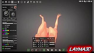 anime hentai big busty breast lady in customised 3d