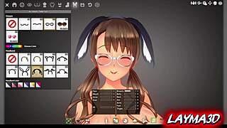 anime hentai big busty breast lady in customised 3d