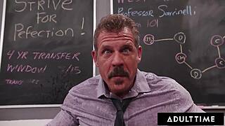 adult time - naughty petite 18+ squirter rose carter splashes her wet pussy on teacher during detention