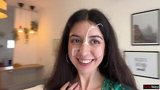 cum on face compilation with 18 huge facials